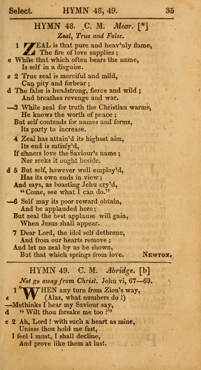 Select Hymns: the third part of Christian Psalmody; with directions for musical expression (Stereotype ed.) page 35