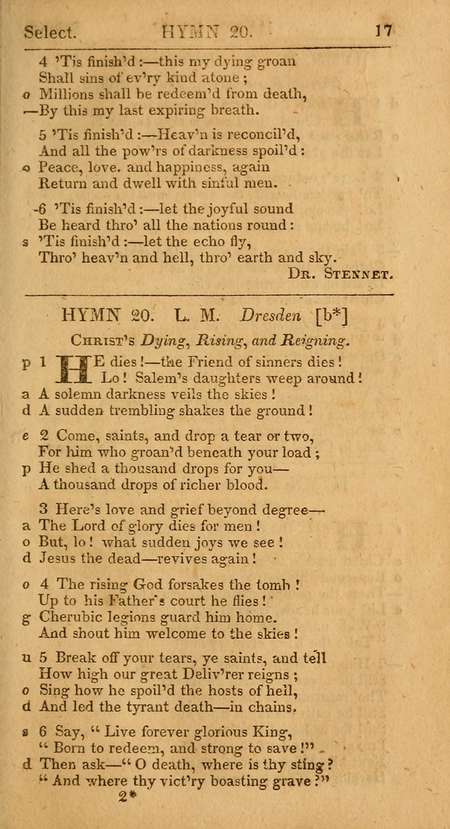 Select Hymns, The Third Part of Christian Psalmody. 3rd ed. page 17