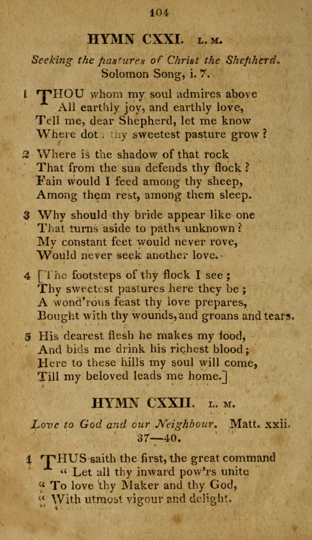 A Selection of Hymns, from Various Authors, Supplementary for the Use of Christians. 1st ed. page 109
