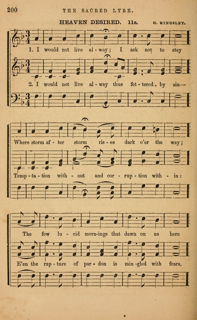 The Sacred Lyre: a new collection of hymns and tunes, for social and family worship page 200