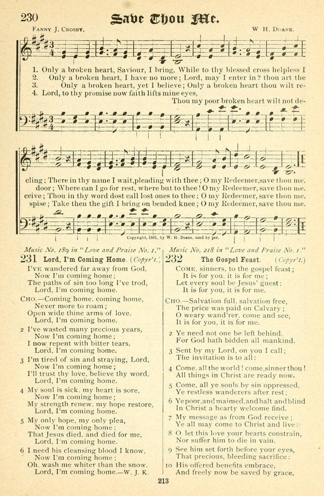 Songs of Love and Praise No. 2: for use in meetings for christian worship or work page 214