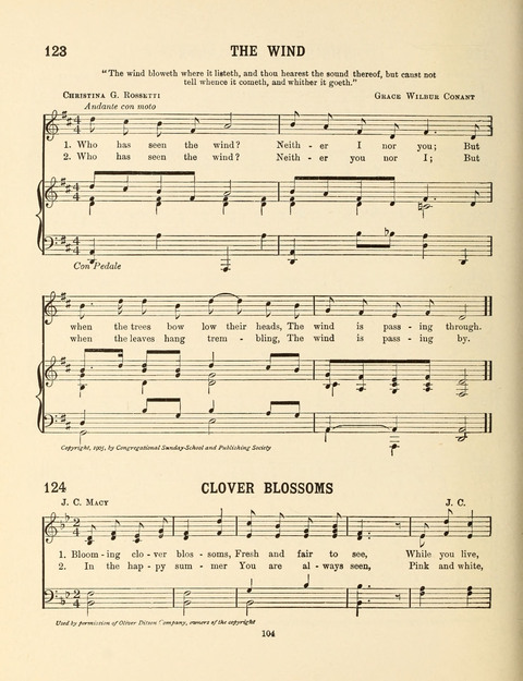 Songs for Little People: for use in the Sunday-School, the Kindergarten and the Home page 104
