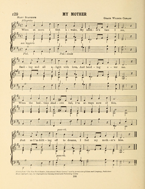 Songs for Little People: for use in the Sunday-School, the Kindergarten and the Home page 108
