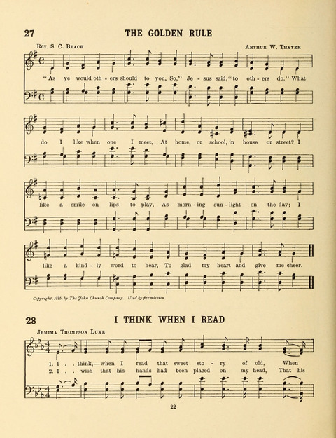 Songs for Little People: for use in the Sunday-School, the Kindergarten and the Home page 22