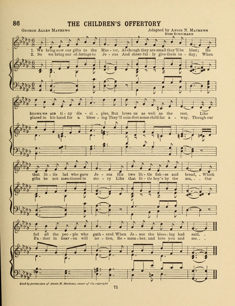 Songs for Little People: for use in the Sunday-School, the Kindergarten and the Home page 71