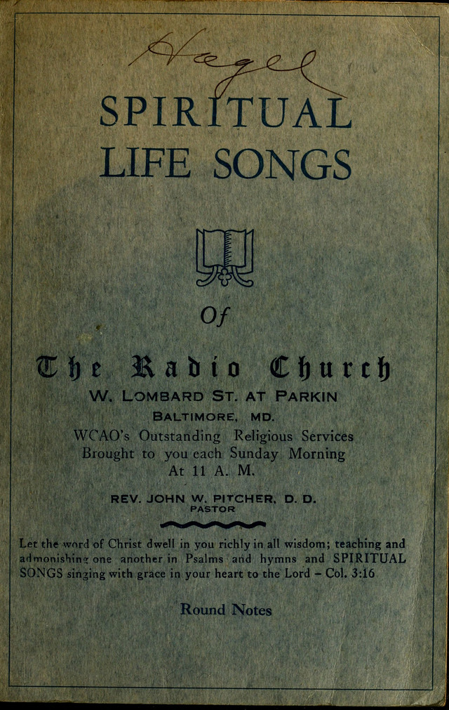 Spiritual Life Songs: of the Radio Church page cover