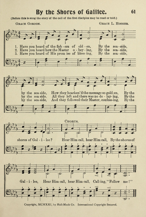 Songs for Little Singers No. 3: for primary departments of Sunday Schools page 59