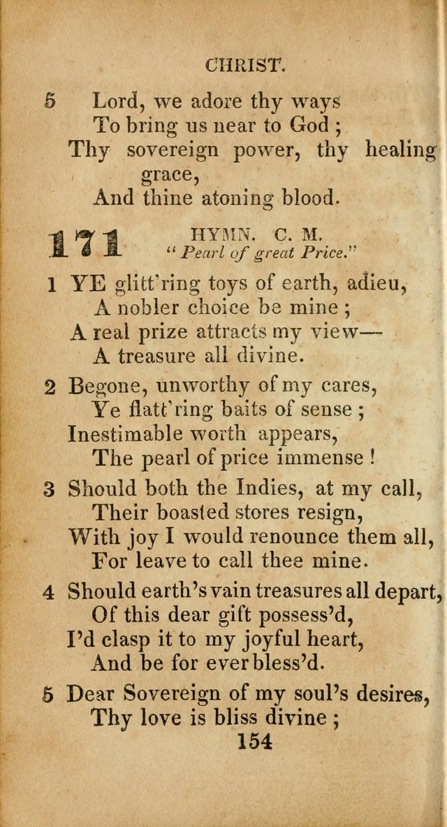 Sacred lyrics, or Select hymns: particularly adapted to revivals of religion, and intended as a supplement to Watts.  page 154