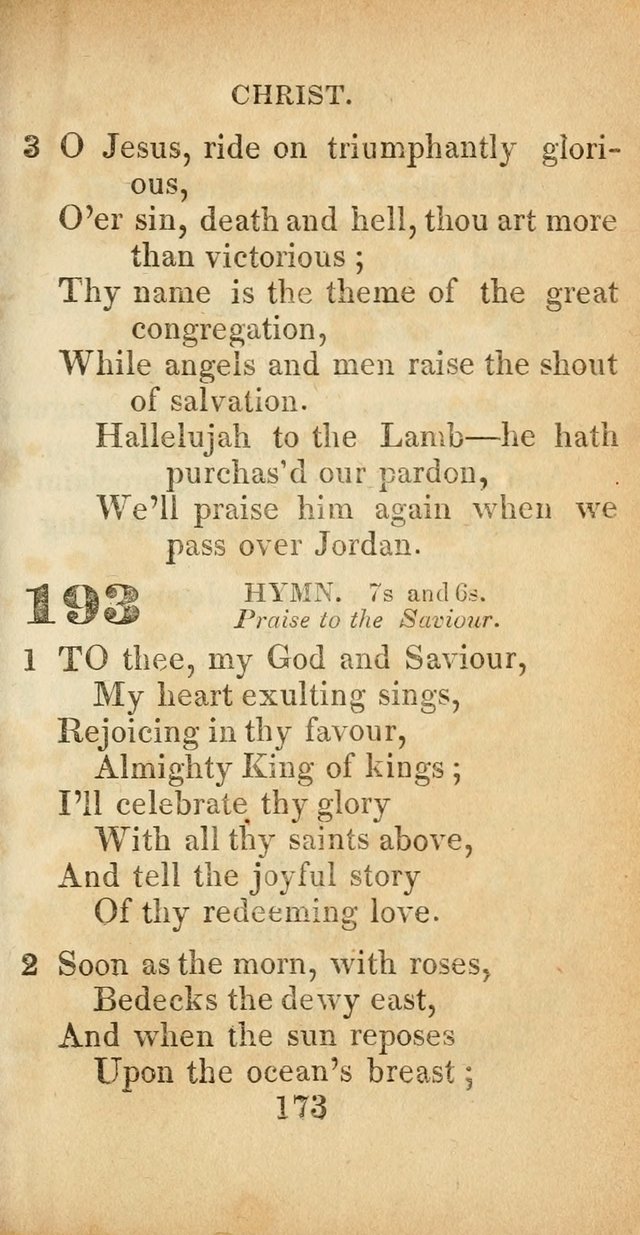 Sacred lyrics, or Select hymns: particularly adapted to revivals of religion, and intended as a supplement to Watts.  page 173