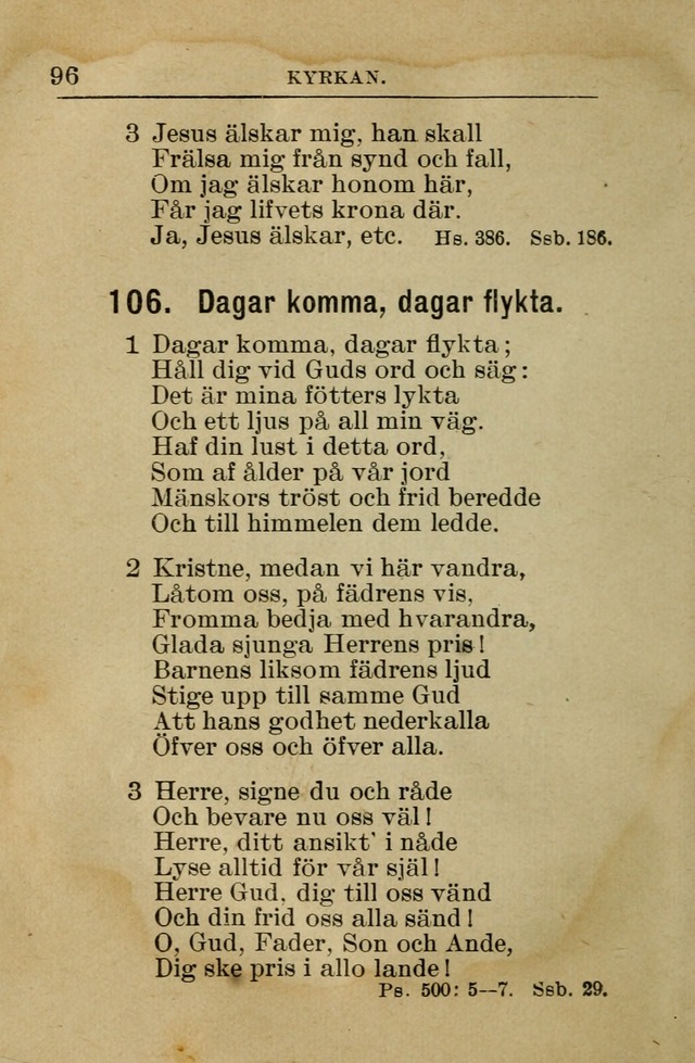 Söndagsskolbok: innehållande liturgi och sånger för söndagsskolan (Omarbetad uppl.) page 96