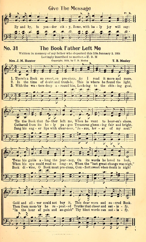 The Song-Land Way: a Collection of Choice Gospel Songs for Sunday Schools, Young People