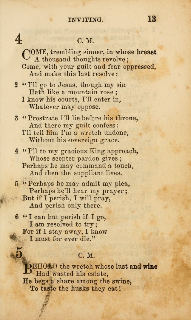 Select Melodies; Comprising the Best Hymns and Spiritual Songs in Common Use, and not generally found in standard church hymn-books: as also a number of original pieces, and translations from...German page 15