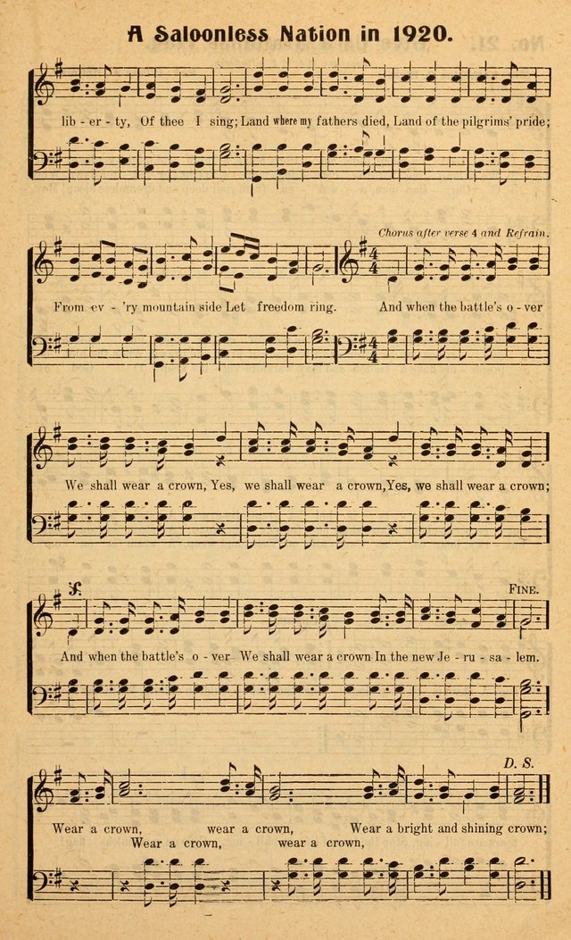 Songs of the New Crusade: a collection of stirring twentieth century temperance songs page 21