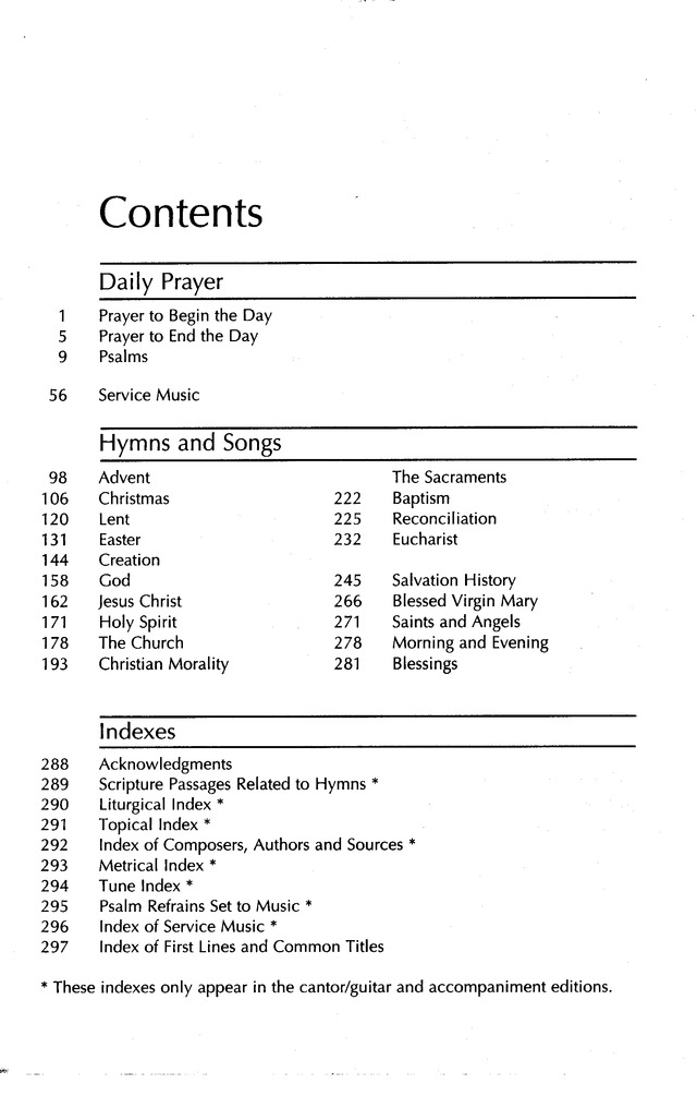 Singing Our Faith: a hymnal for young Catholics page iii