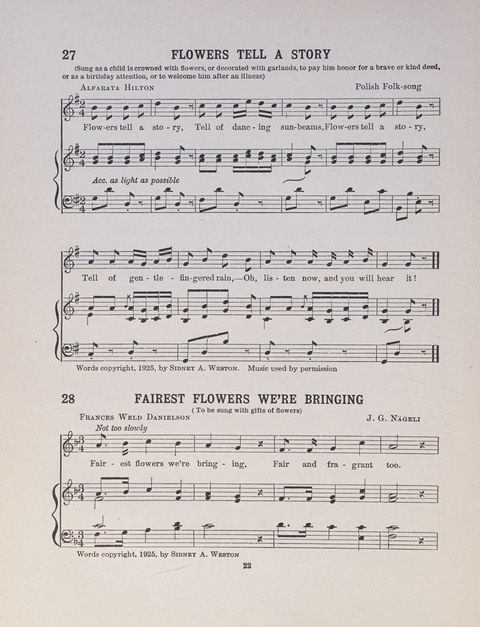 Song and Play for Children: for Sunday and weekday use page 22