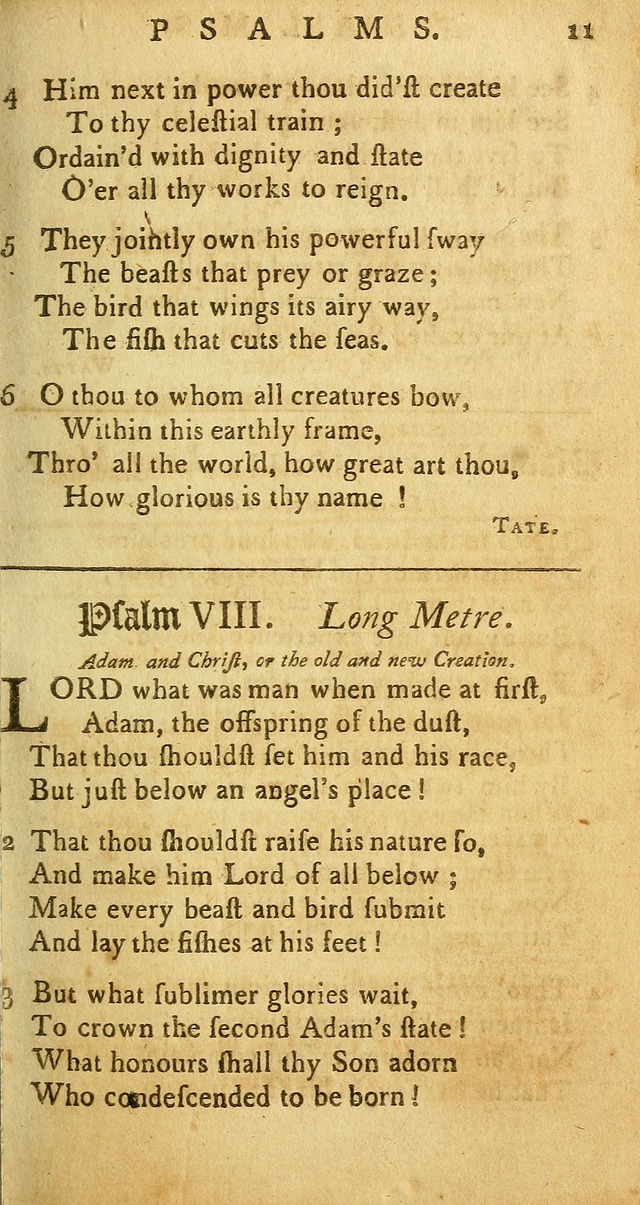 Sacred Poetry: Consisting of Psalms and Hymns, Adapted to Christian        Devotion, in Public and Private. 2nd ed. page 11