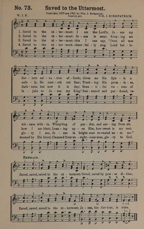 Sacred Praise: for Use in Gospel Meetings, Evangelistic Services ... page 73