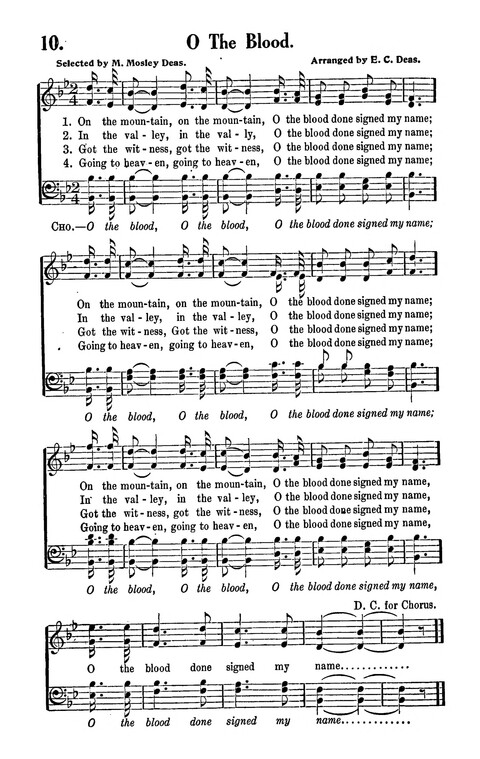 Songs and Spirituals: of negro composition for revivlas and congragational singing page 10