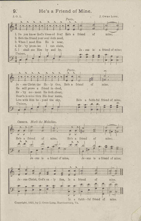 Salvation Songs: A collection of Songs and Hymns adapted to the needs of Revivals, Sabbath Schools, and Gospel Meetings Generally page 11