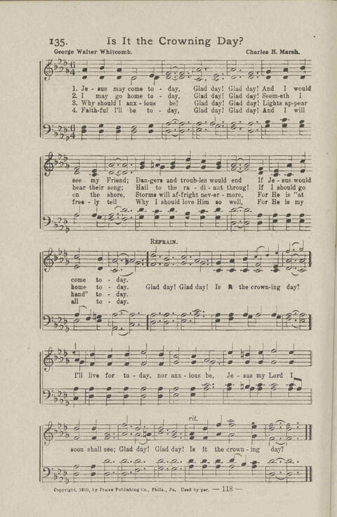 Salvation Songs: A collection of Songs and Hymns adapted to the needs of Revivals, Sabbath Schools, and Gospel Meetings Generally page 124