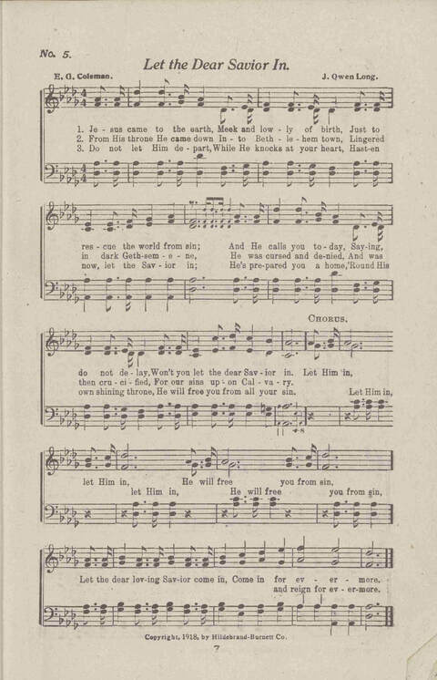 Salvation Songs: A collection of Songs and Hymns adapted to the needs of Revivals, Sabbath Schools, and Gospel Meetings Generally page 7