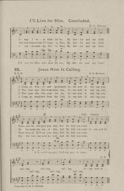 Salvation Songs: A collection of Songs and Hymns adapted to the needs of Revivals, Sabbath Schools, and Gospel Meetings Generally page 91