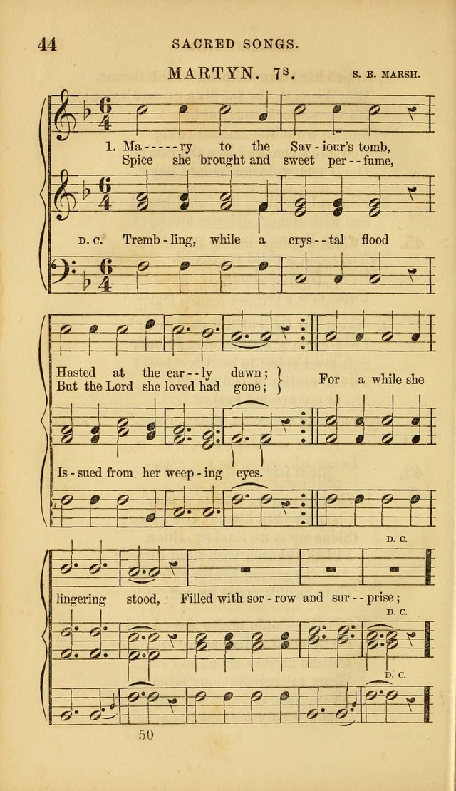 Sacred Songs for Family and Social Worship: comprising the most approved spiritual hymns with chaste and popular tunes ( New ed. rev. and enl.) page 50
