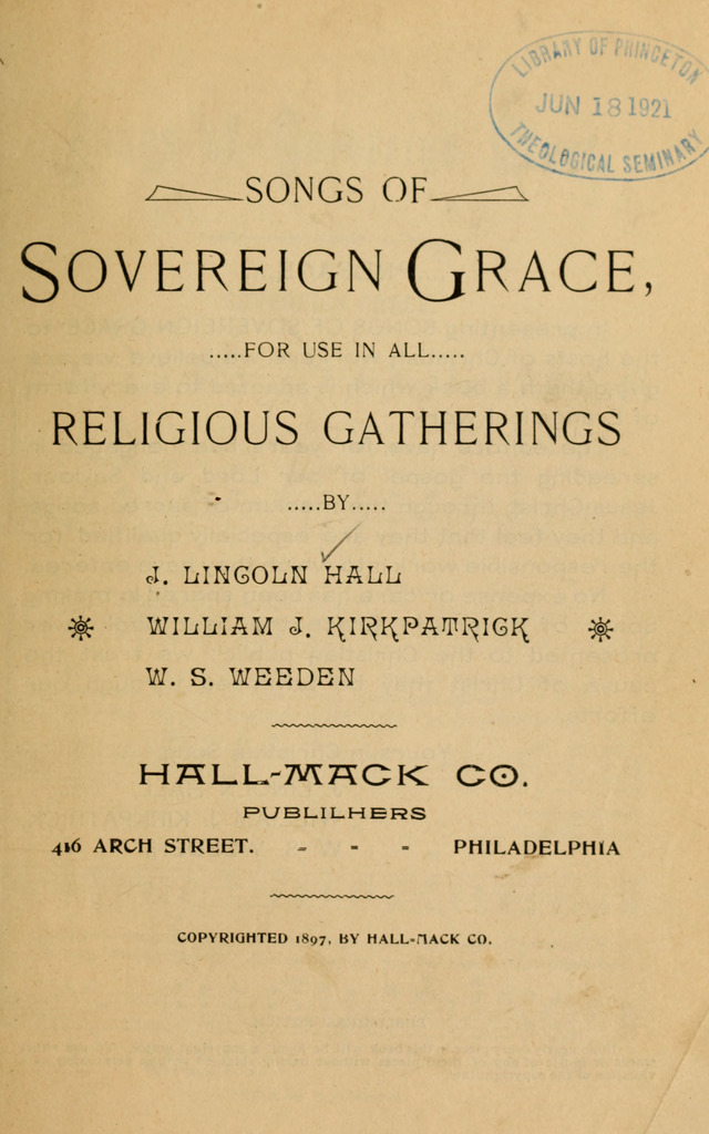 Songs of Sovereign Grace page iv
