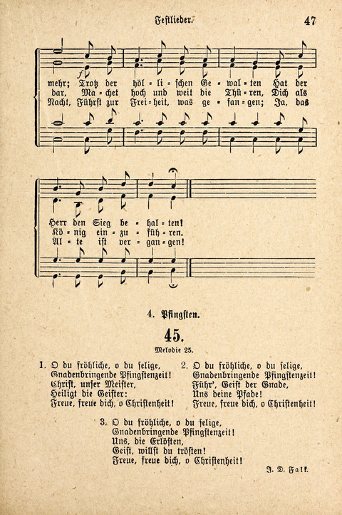 Sonntagsschulharfe: Eine Sammlung auserlesener Lieder und Melodien für die Jugend page 47