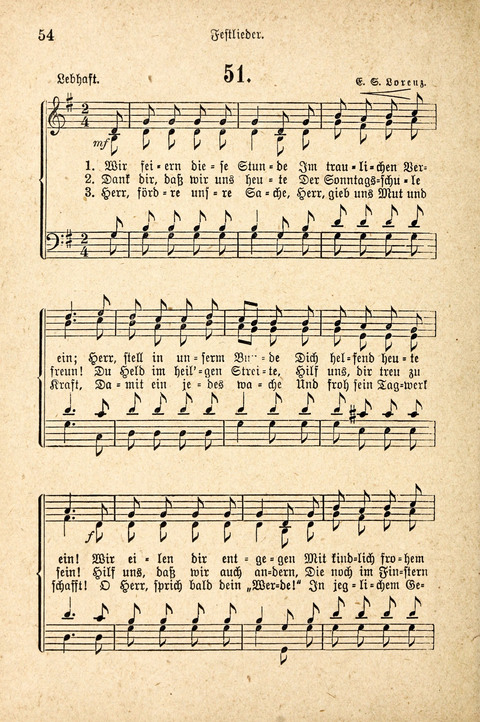 Sonntagsschulharfe: Eine Sammlung auserlesener Lieder und Melodien für die Jugend page 54
