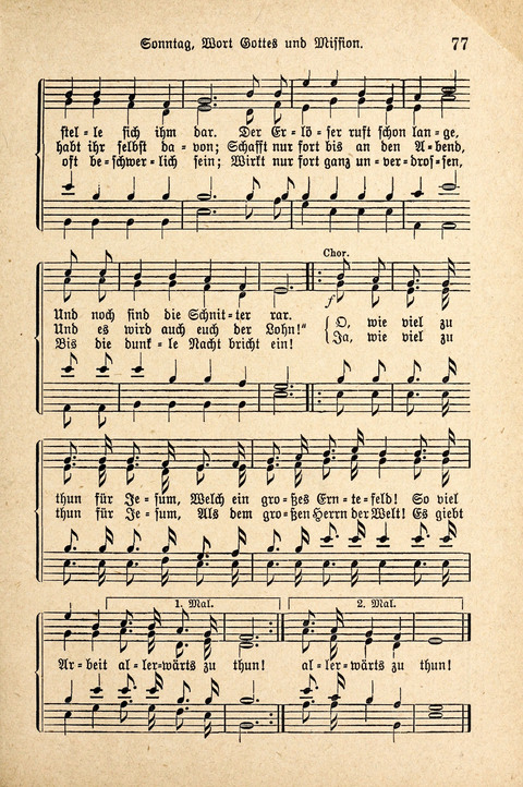 Sonntagsschulharfe: Eine Sammlung auserlesener Lieder und Melodien für die Jugend page 77