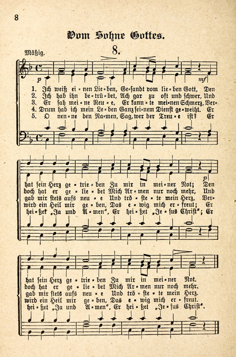Sonntagsschulharfe: Eine Sammlung auserlesener Lieder und Melodien für die Jugend page 8