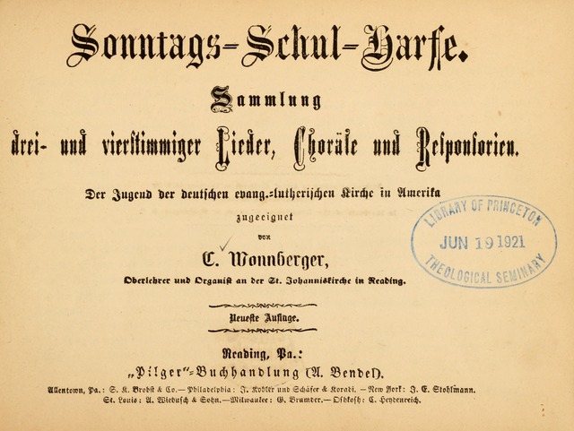 Sonntags-Schul-Harfe: sammlung drei- und vierstimmiger Lieder, Choräle und Responsorien: der Jugend der deutschen evang.-lutherischen Kirche in Amerika (Neuestes Aufl.) page vii