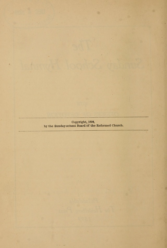 The Sunday School Hymnal: with offices of devotion page vi