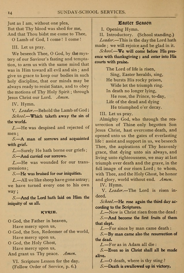 The Sunday School Hymnal: with offices of devotion page xviii