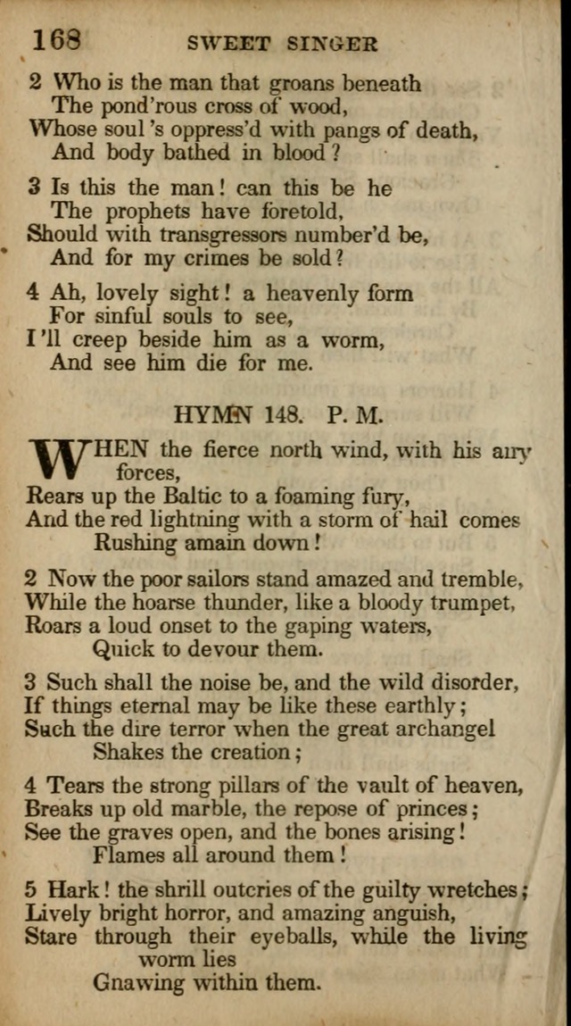 The Sweet Singer of Israel: a collection of hymns and spiritual  songs, usually sung at camp, prayer, and social meetings, and revivals of religion (New ed. much enlarged) page 168