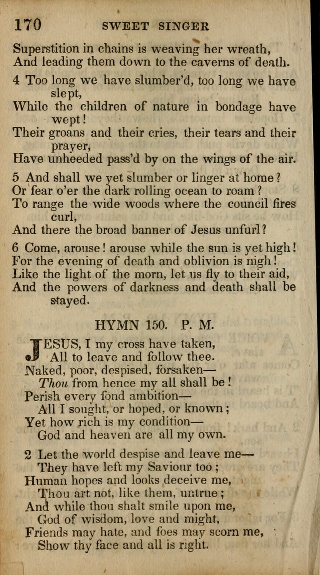 The Sweet Singer of Israel: a collection of hymns and spiritual  songs, usually sung at camp, prayer, and social meetings, and revivals of religion (New ed. much enlarged) page 170
