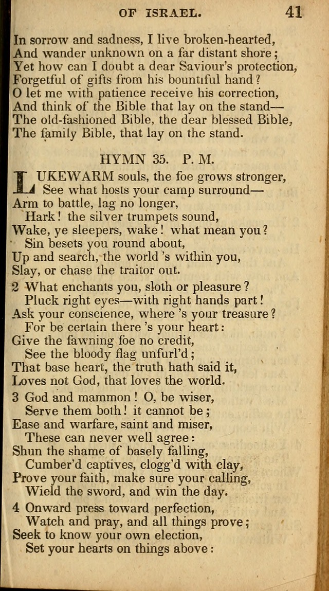 The Sweet Singer of Israel: a collection of hymns and spiritual  songs, usually sung at camp, prayer, and social meetings, and revivals of religion (New ed. much enlarged) page 41