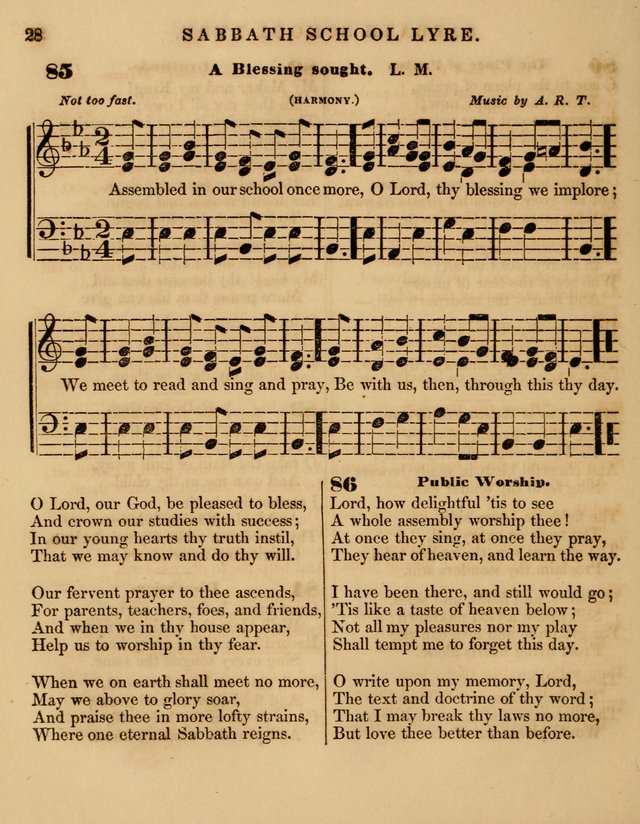 The Sabbath School Lyre: a collection of hymns and music, original and selected, for general use in sabbath schools page 28