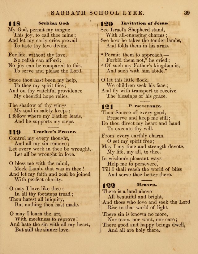The Sabbath School Lyre: a collection of hymns and music, original and selected, for general use in sabbath schools page 39