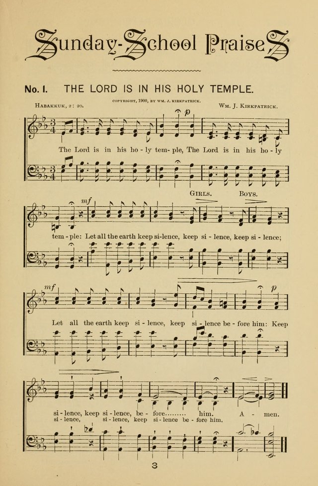 Sunday-School Praises: prepared especially for use in the Sunday-School page 8