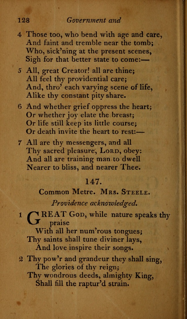 A Selection of Sacred Poetry: consisting of psalms and hymns, from Watts, Doddridge, Merrick, Scott, Cowper, Barbauld, Steele ...compiled for  the use of the Unitarian Church in Philadelphia page 128