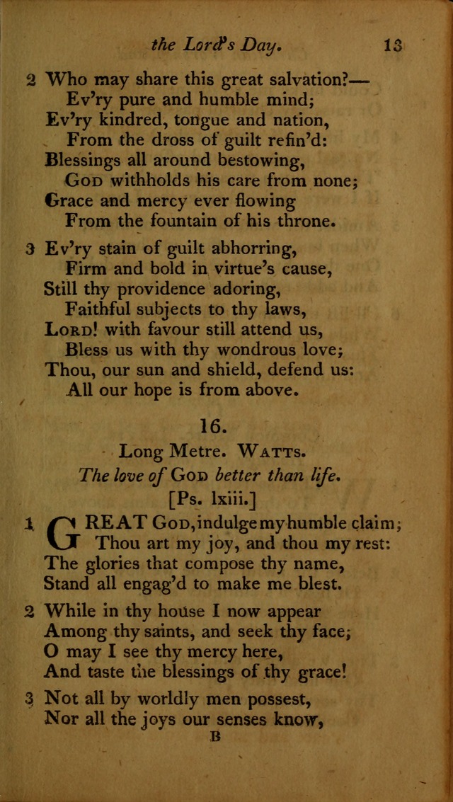 A Selection of Sacred Poetry: consisting of psalms and hymns, from Watts, Doddridge, Merrick, Scott, Cowper, Barbauld, Steele ...compiled for  the use of the Unitarian Church in Philadelphia page 13