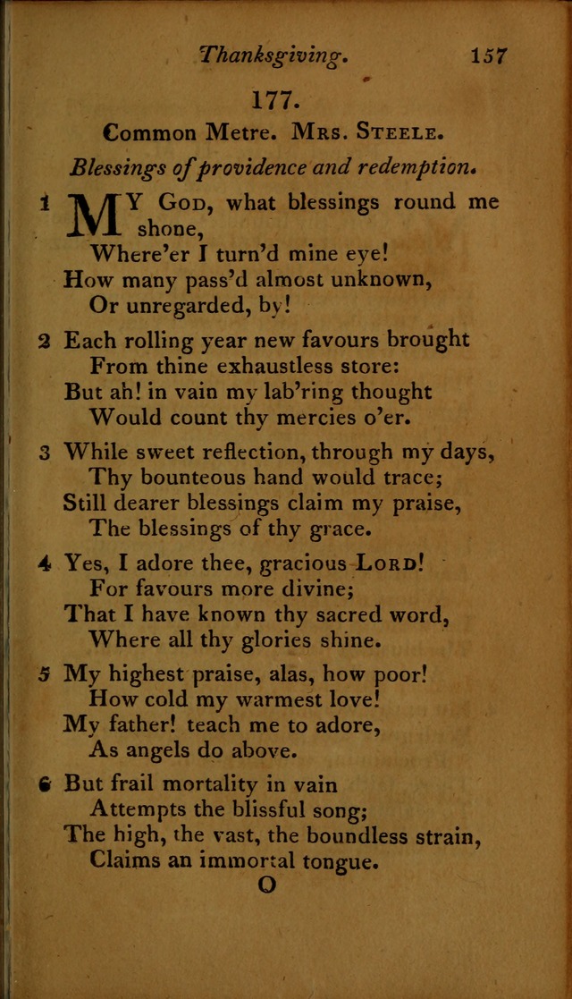 A Selection of Sacred Poetry: consisting of psalms and hymns, from Watts, Doddridge, Merrick, Scott, Cowper, Barbauld, Steele ...compiled for  the use of the Unitarian Church in Philadelphia page 157
