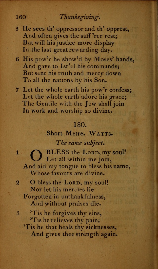 A Selection of Sacred Poetry: consisting of psalms and hymns, from Watts, Doddridge, Merrick, Scott, Cowper, Barbauld, Steele ...compiled for  the use of the Unitarian Church in Philadelphia page 160