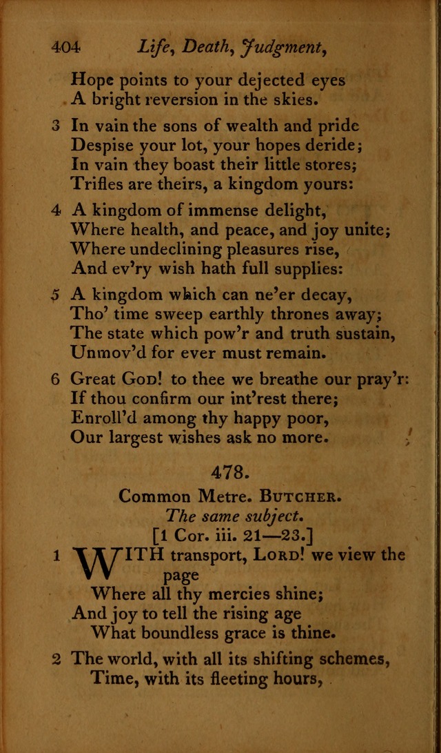 A Selection of Sacred Poetry: consisting of psalms and hymns, from Watts, Doddridge, Merrick, Scott, Cowper, Barbauld, Steele ...compiled for  the use of the Unitarian Church in Philadelphia page 404