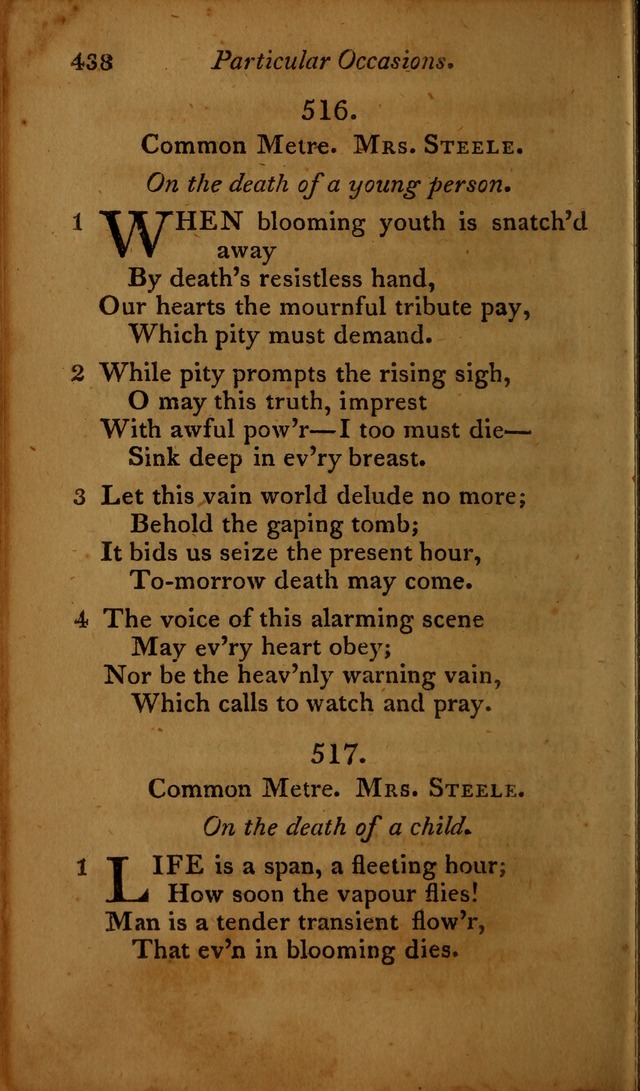 A Selection of Sacred Poetry: consisting of psalms and hymns, from Watts, Doddridge, Merrick, Scott, Cowper, Barbauld, Steele ...compiled for  the use of the Unitarian Church in Philadelphia page 438