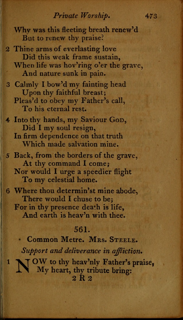 A Selection of Sacred Poetry: consisting of psalms and hymns, from Watts, Doddridge, Merrick, Scott, Cowper, Barbauld, Steele ...compiled for  the use of the Unitarian Church in Philadelphia page 473