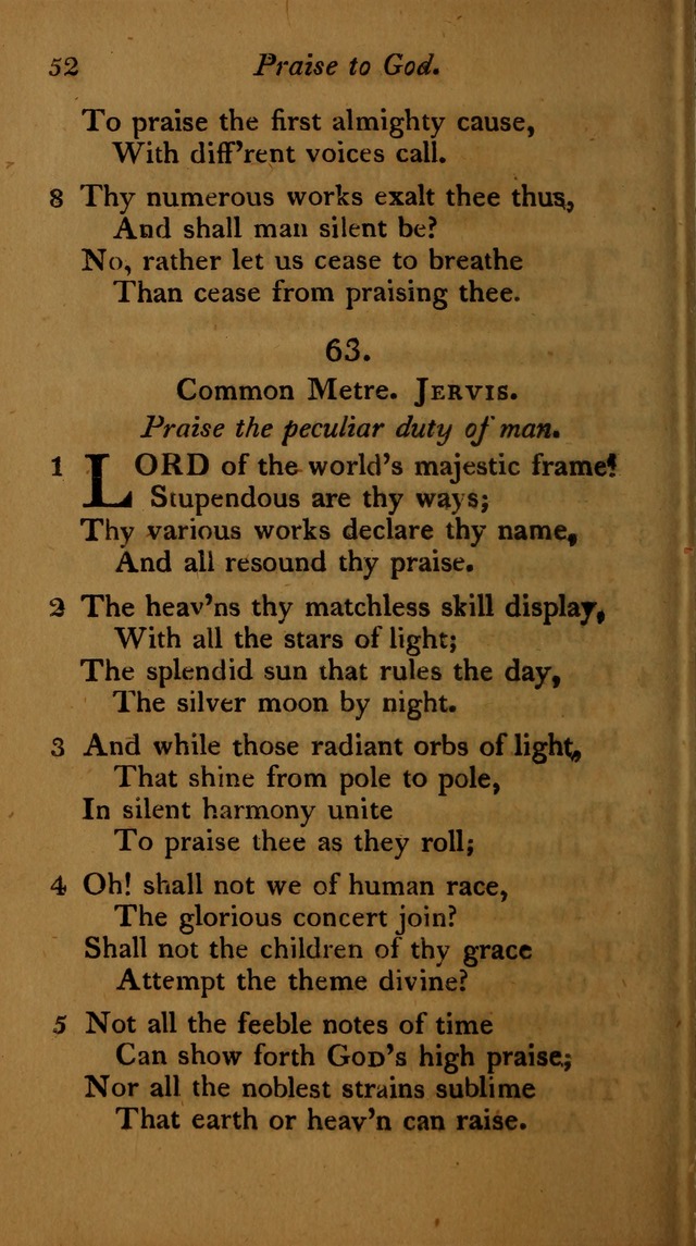 A Selection of Sacred Poetry: consisting of psalms and hymns, from Watts, Doddridge, Merrick, Scott, Cowper, Barbauld, Steele ...compiled for  the use of the Unitarian Church in Philadelphia page 52