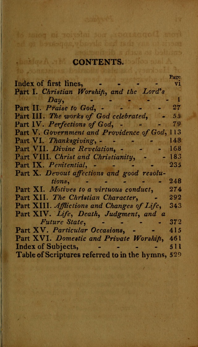 A Selection of Sacred Poetry: consisting of psalms and hymns, from Watts, Doddridge, Merrick, Scott, Cowper, Barbauld, Steele ...compiled for  the use of the Unitarian Church in Philadelphia page xi